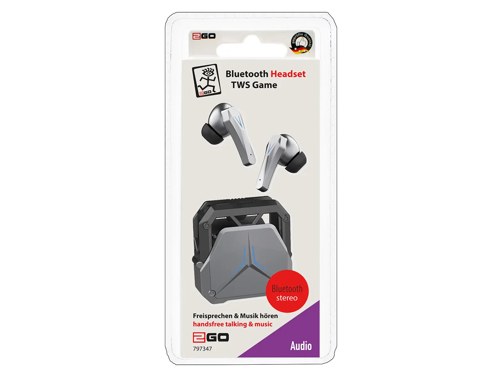 Bluetooth Headset TWS Game, grau