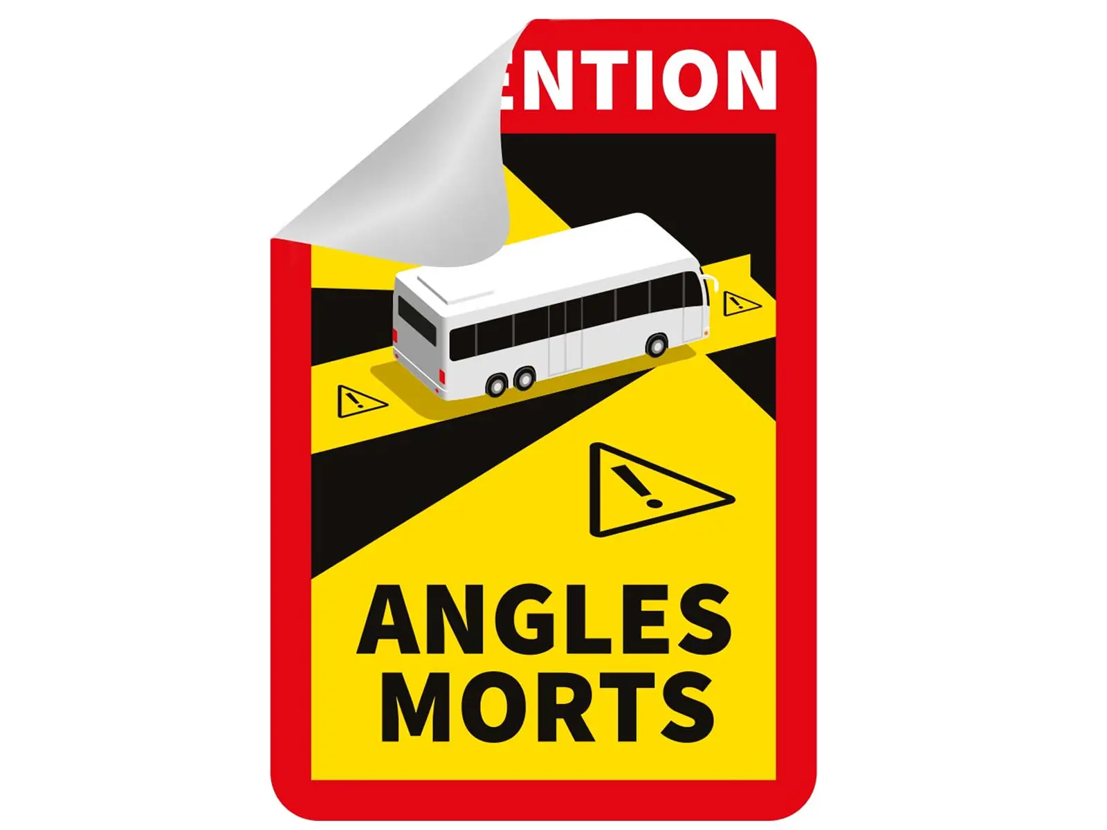 Aufkleber Bus-Schild Toter Winkel, 18cm x 26cm