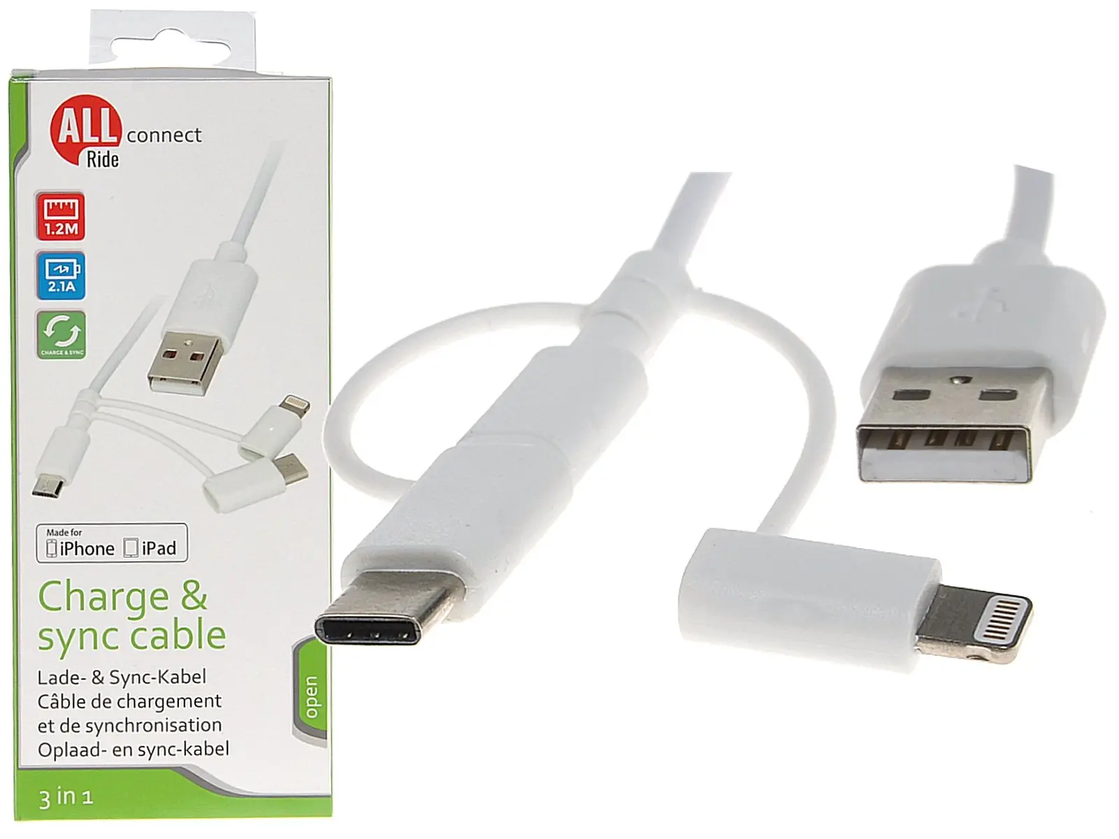 AR connect Ladegerät 3 in 1 iPhone & Samsung