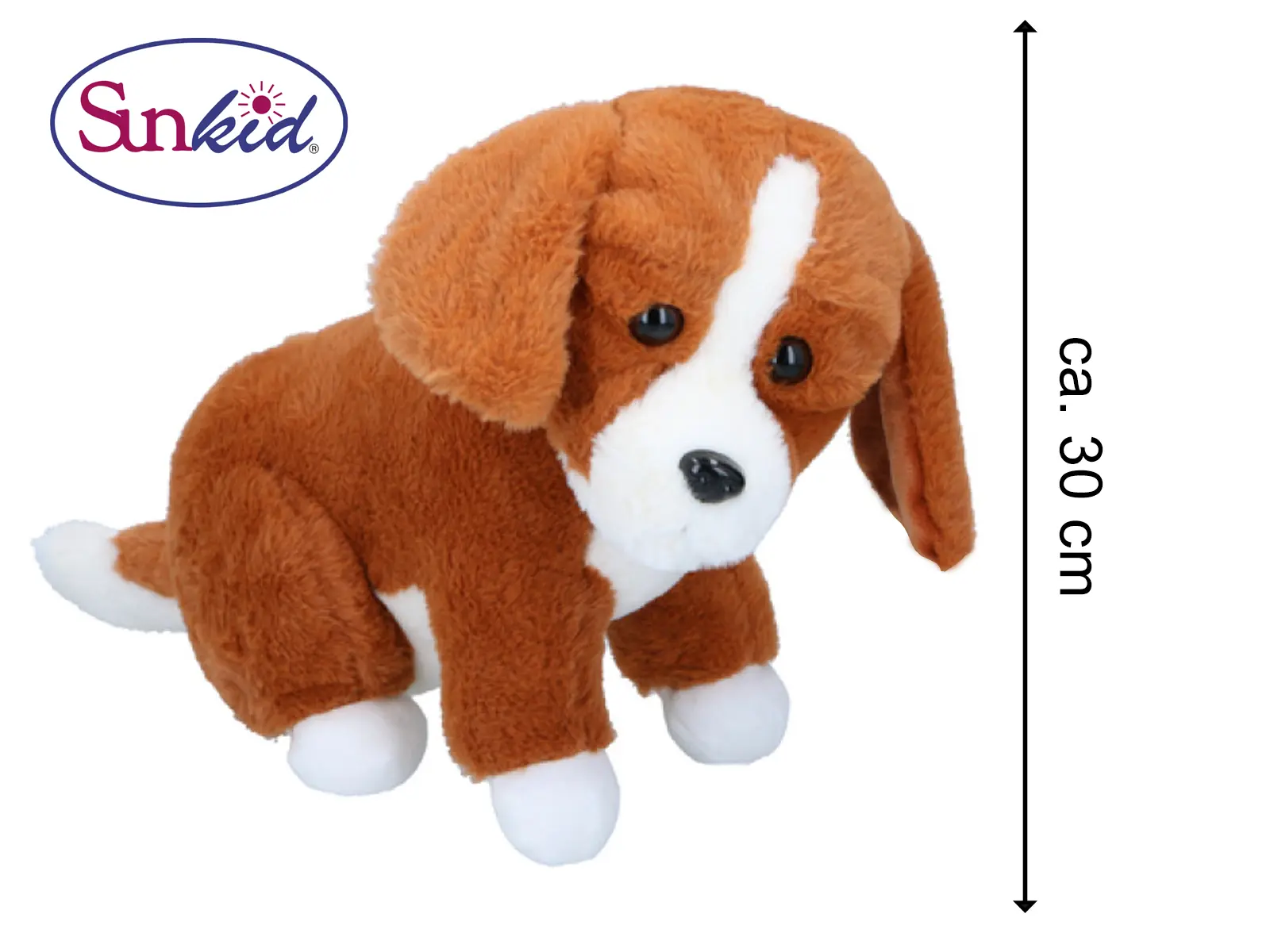 Sunkid Plüschhund ca. 30cm, braun-weiß